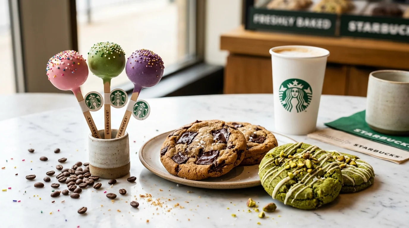 Starbucks Cake Pops in Pink Grün Lila mit Chocolate Chunk Cookies und Pistazien-Keksen