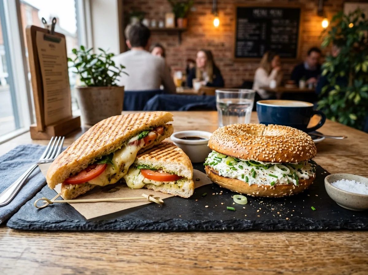 Starbucks Tomato Mozzarella Panini and Bagel Sandwich