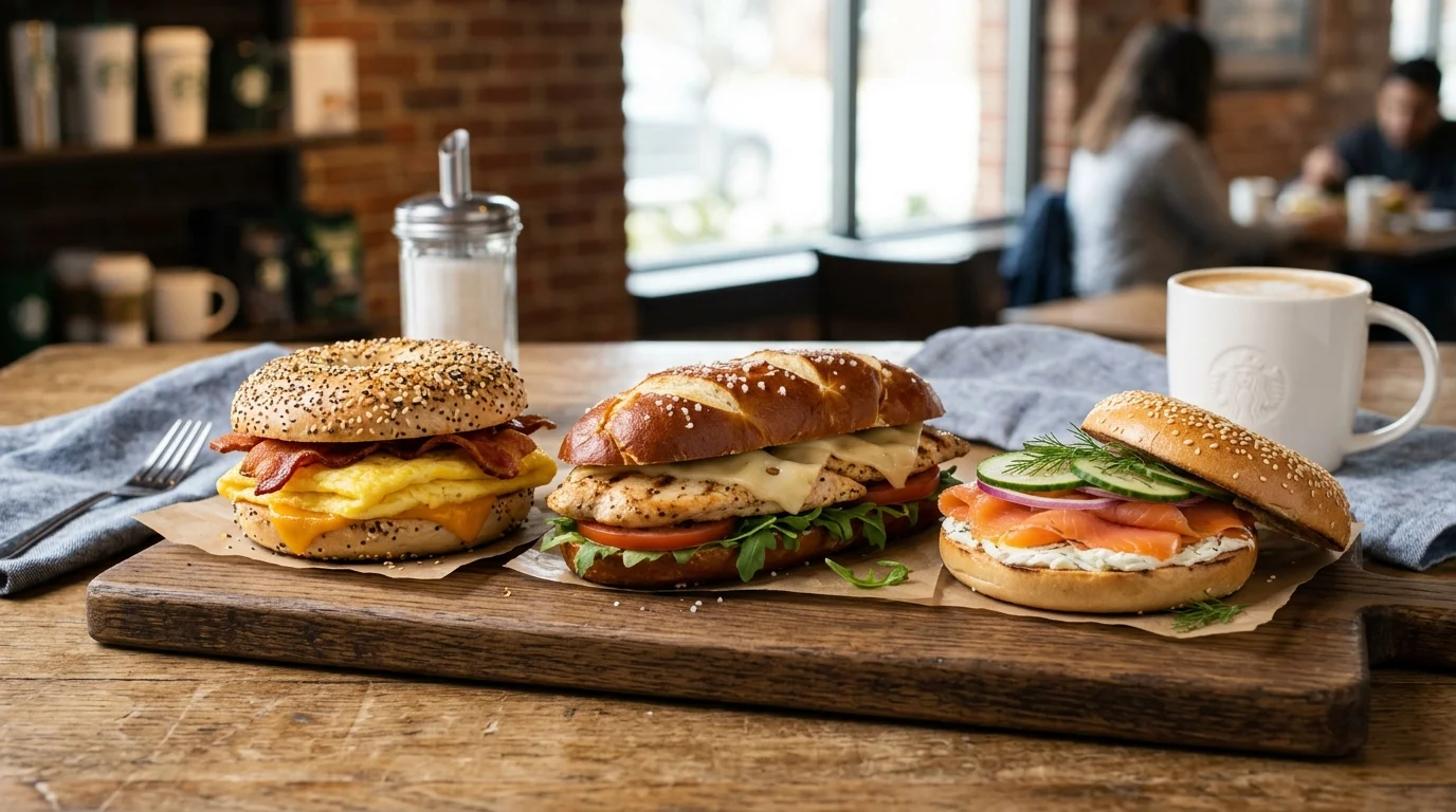 Starbucks Germany Sandwiches - Bagel Bacon Egg, Laugenzopf Chicken Cheese, and Salmon Bagel
